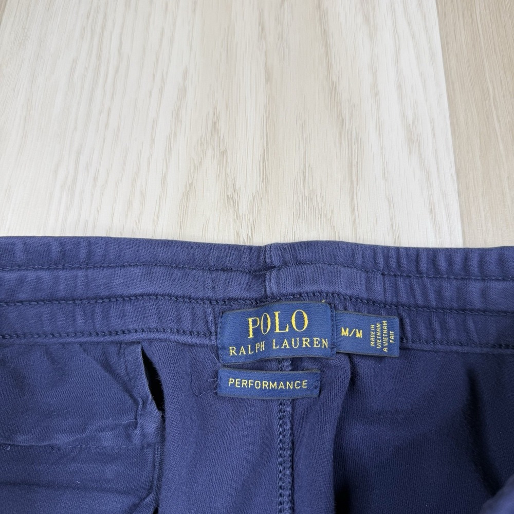 Polo Ralph Lauren Blue Striped Drawstring Cotton Athletic Sweat Pants Men Medium - Picture 6 of 14